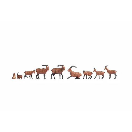 [NO15742] 9 animaux alpins - Noch 15742 - HO 1/87