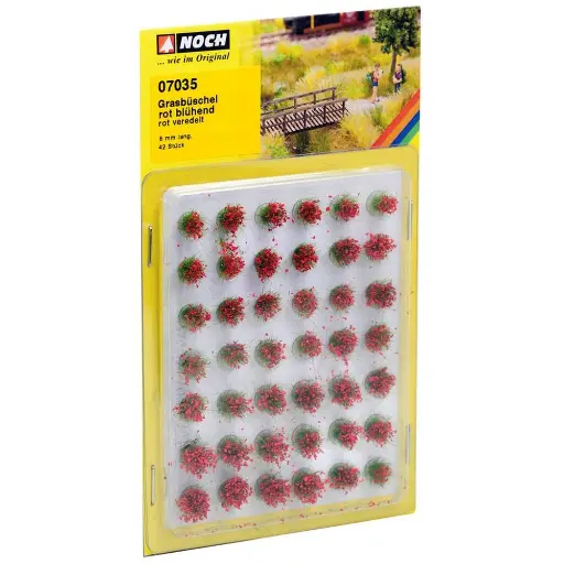 [NO07035] Touffes d'herbes XL fleuries rouges - Noch 07035 - Toutes échelles - 42 pcs - 6 mm