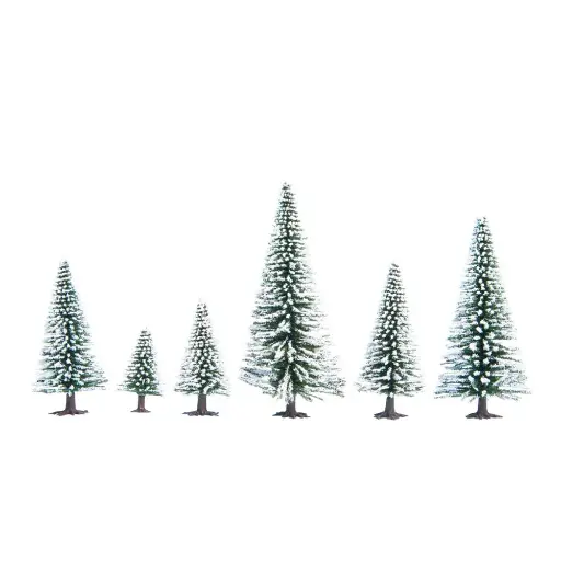 [NO26928] Lot de 10 sapins enneigés - Noch 26928 - HO - TT - 50 à 140 mm
