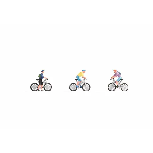 [NO15899] Lot de 3 Cyclistes + Vélos - Noch 15899 - HO: 1/87