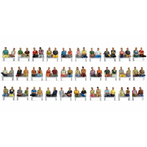 [NO16072] Lot de 60 personnages assis - Figurine - NOCH 16072 - Échelle HO 1/87