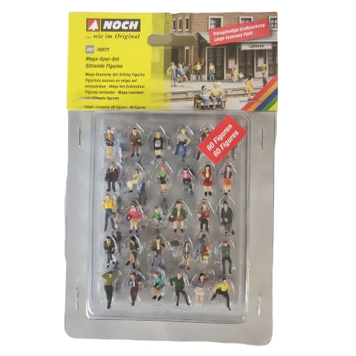 [NO16071] Lot de 60 personnages assis à la ville Noch 16071 - HO : 1/87