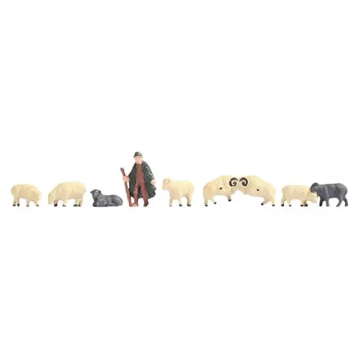 [NO18210] Berger avec moutons - HO 1/87 - Noch 18210