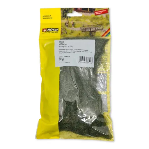 [NO07118] Sachet Herbe "sauvage" 50g 9mm NOCH 07118 - Toutes échelles