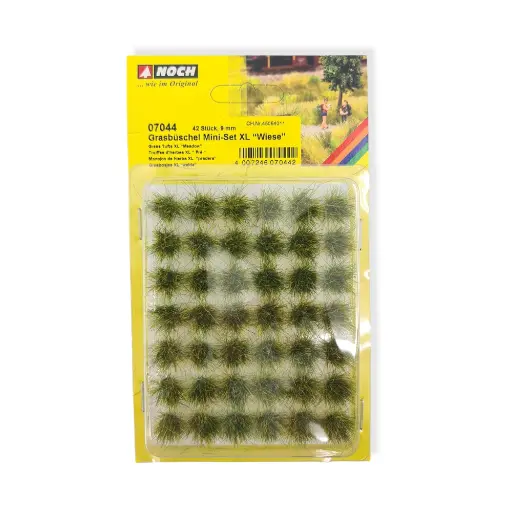 [NO07044] Lot 42 touffes d'herbes "Prairie"  9mm - HO 1/87 - NOCH 07044