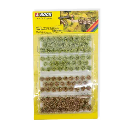 [NO07013] Lot 104 - 4 x 26 touffes d'herbes "Fleurs de champ"  9mm - HO 1/87 - NOCH 07013