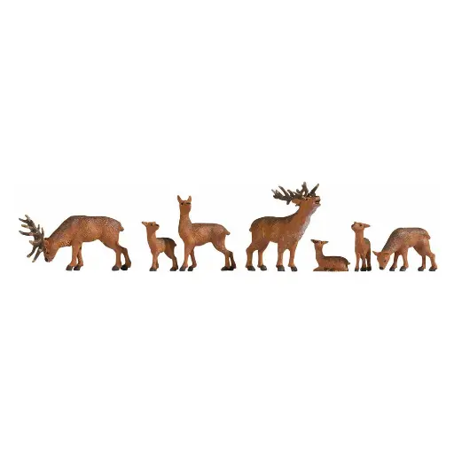 [NO36732] Lot de 7 Cerfs, biches et Faons NOCH 36732 - N 1/160