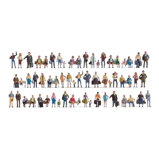 [NO16070] MEGA SET 60 figurines "passants et voyageurs" NOCH 16070 - HO 1/87