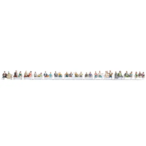 [NO16050] Lot de 30 voyageurs assis sans jambes Noch 16050 - HO 1/87 - Set économique