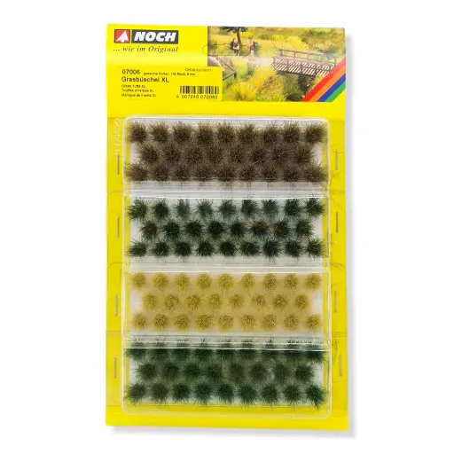 [NO07006] Lot de 104 touffes d'herbes 4 couleurs XL 9mm - HO 1/87 - NOCH 07006