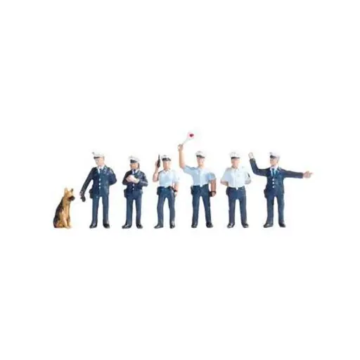 [NO15091] Lot de 6 agents de police avec un chien Noch 15091 - HO 1:87