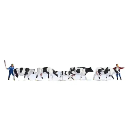 [NO15724] Lot de 2 gardiens avec troupeau de 5 vaches NOCH 15724 - HO 1/87