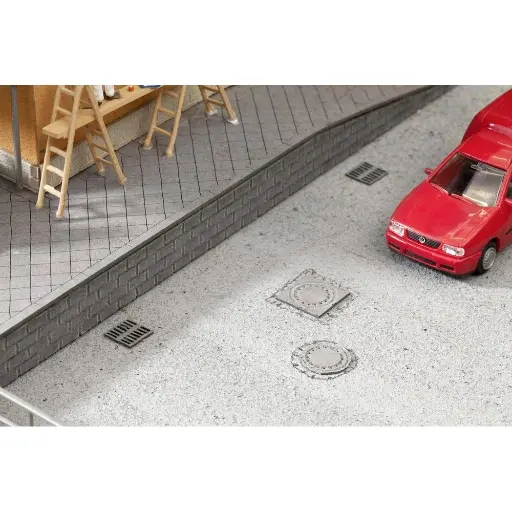 [NO14218] 25 Plaques d'égout / couvercles de regard et ravins - NOCH 14218 - HO 1/87