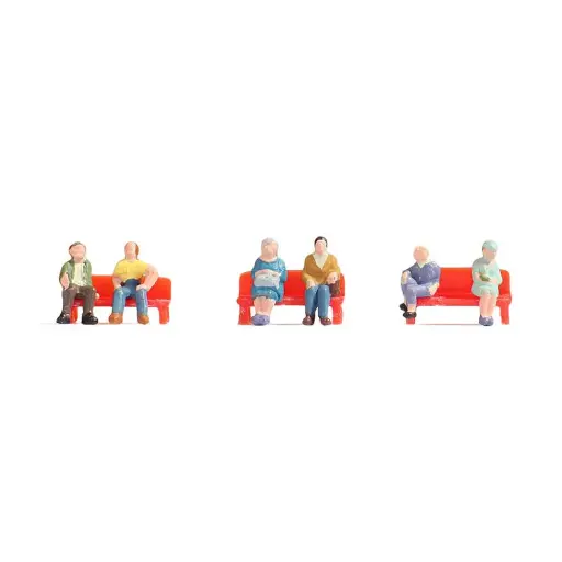 [NO44203] Lot de 6 personnages assis dont 3 hommes et 3 femmes Noch 44203 - Z 1/220 -