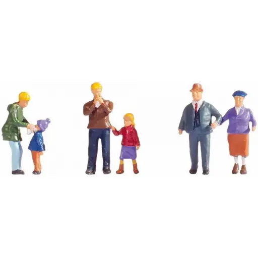 [NO15930] Lot de 6 personnages "Famille Meier en hiver" NOCH 15930 - HO : 1/87