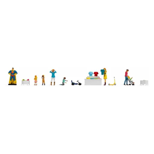 [NO16240] Lot de 6 personnages au magasin de jouet avec accessoires NOCH 16240 - HO 1/87
