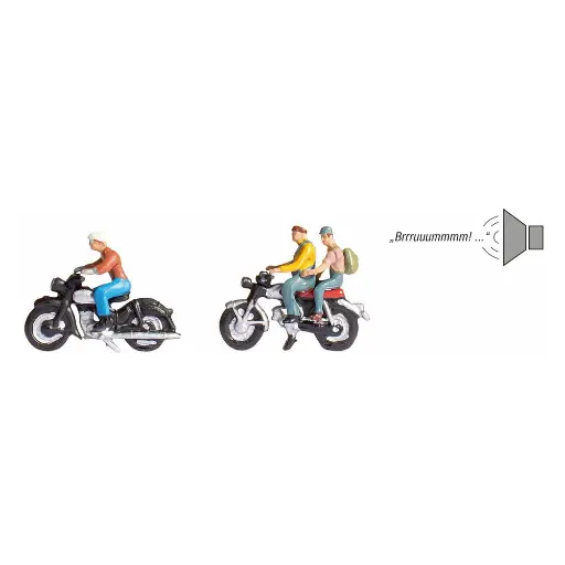 [NO12844] Deux motos, un module sonore et trois figurines - NOCH 12844 - HO 1/87