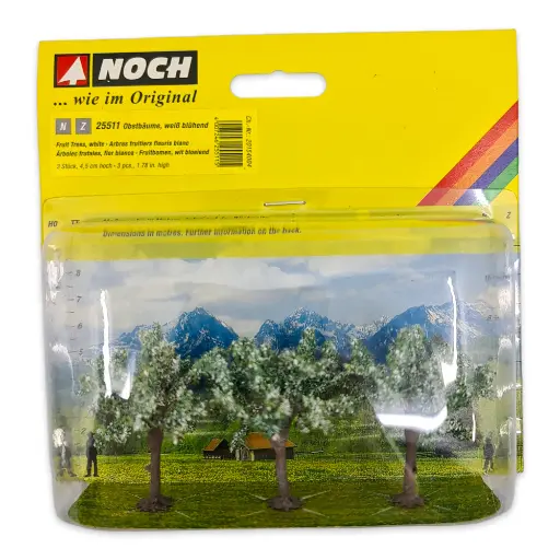 [NO25511] Pack de 3 arbres en fleurs blanches Noch 25511 - Toutes échelles