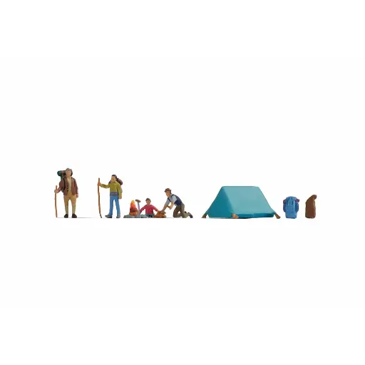 [NO15876] Pack de 4 personnages au camping NOCH 15876 - HO : 1/87ème