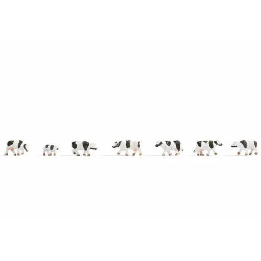 [NO44250] Pack de 7 vaches noires et blanches NOCH 44250 - Z 1/220 -