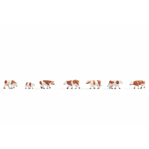 [NO44251] Pack de 7 vaches brunes et blanches NOCH 44251 - Z 1/220 -