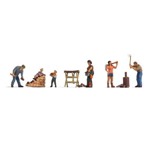 [NO36616] Pack de 6 personnages faisant du bois NOCH 36616 - N : 1/160