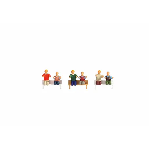 [NO15283] Pack de 6 conducteurs de locomotive assis NOCH 15283 - HO : 1/87ème