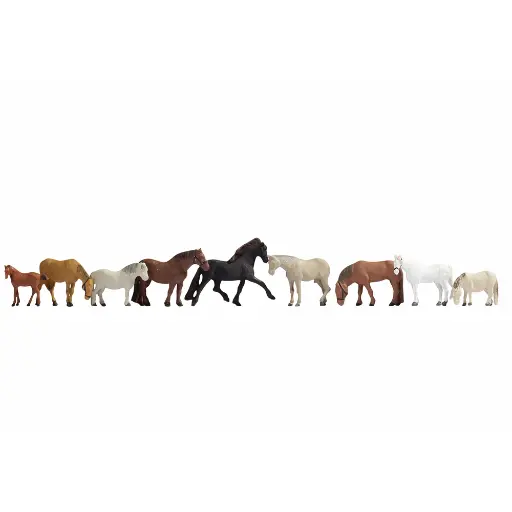 [NO15761] Pack de 9 chevaux NOCH 15761 - HO : 1/87ème