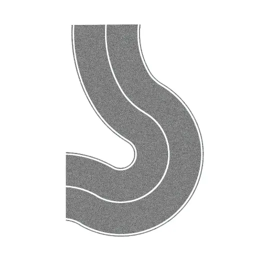[NO60704] 2 Routes Nationales - Virage - Gris - NOCH 60704 - Échelle HO - Largeur 80 mm