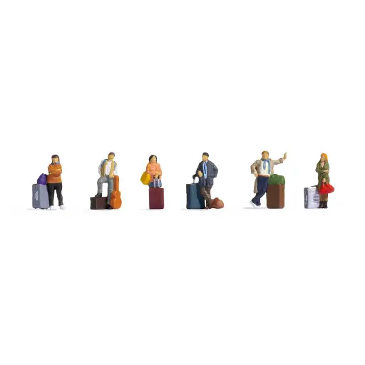 [NO36217] Pack de 6 voyageurs avec valises NOCH 36217 - N 1/160ème