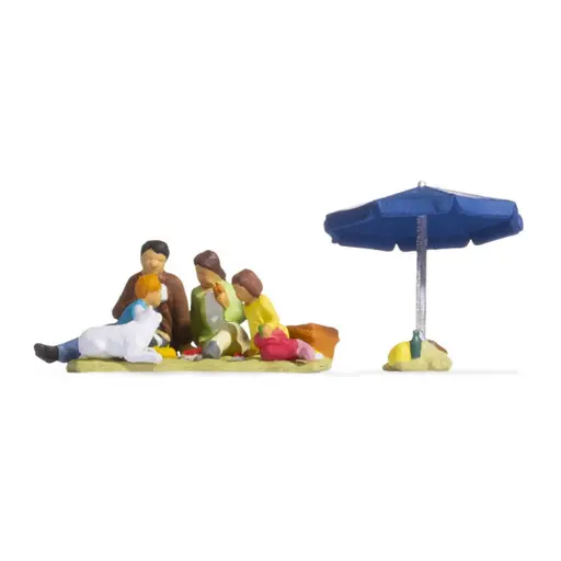 [NO15599] Lot de 4 personnages "pique-nique en famille" NOCH 15599 HO 1/87