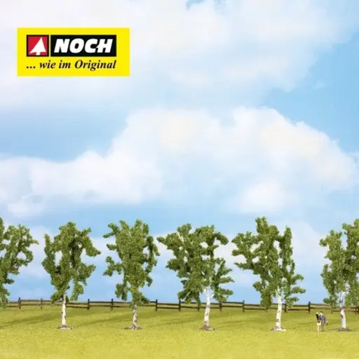 [NO25096] Pack de 7 bouleaux Noch 25096 - Ho, TT, N, - Hauteur 100 mm