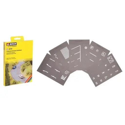 [NO60745] Gabarits "43 Marquages routiers" NOCH 60745 - HO 1/87ème.