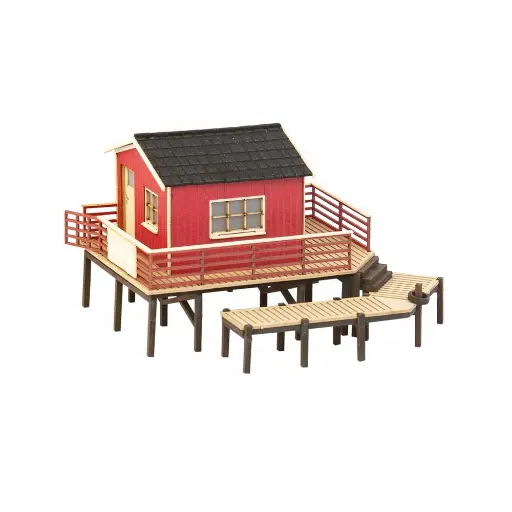 [NO14259] Un bâtiment "location de bâteau" NOCH 14259 - HO 1/87- 92x73x53 mm