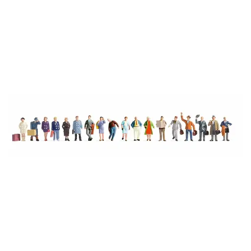 [NO16106] Pack XL 18 Figurines "Voyageurs" NOCH 16106 - HO 1/87ème