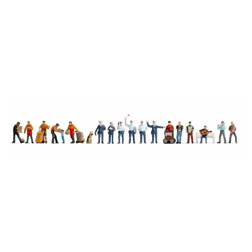 [NO16125] Pack XL 18 Figurines "Dans la ville" NOCH 16125 - HO 1/87ème
