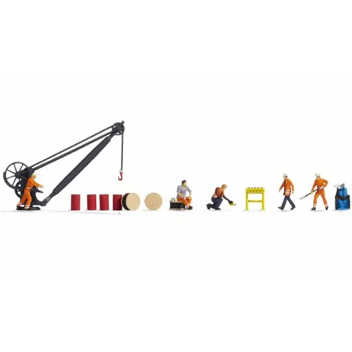 [NO16270] Ouvriers de dépôt ferroviaire et accessoires - Noch 16270 - HO 1/87