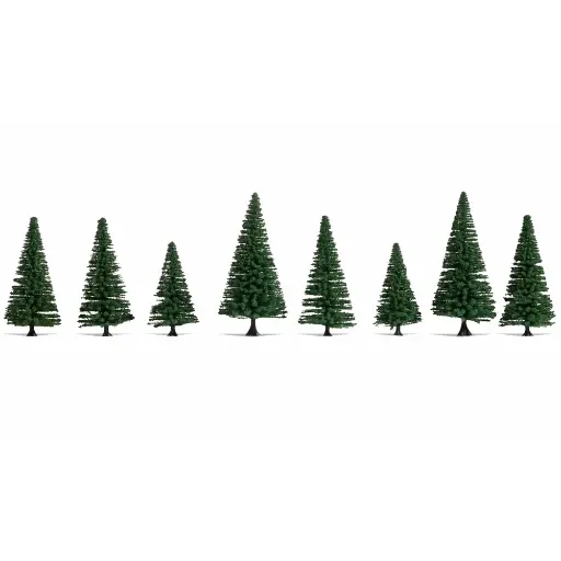 [NO25640] Pack de 8 sapins Noch 25640 - HO | TT | N | Z - hauteur 80-120 mm