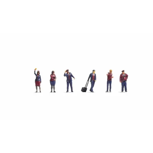 [NO35200] Personnel ferroviaire lot de 6 personnages - Noch 35200 - N 1/160