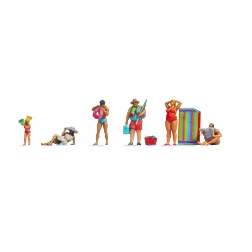 [NO35800] Lot de 6 Baigneurs à la Plage - Noch 35800 - N: 1/160