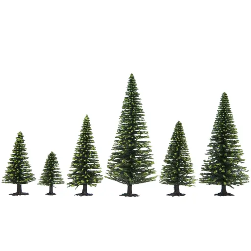 [NO32925] Pack de 10 sapins "Rouge" Noch 32925 - N 1/160 - Z 1/220 - Hauteur 35 à 90 mm