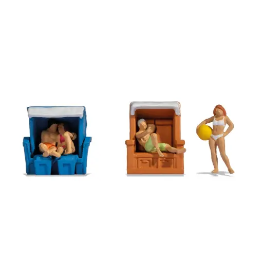 [NO15852] Chaises de plage avec personnages - NOCH 15852 - HO 1/87