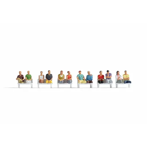 [NO15250] Lot de 12 Passagers Assis - Noch 15250 - HO 1/87