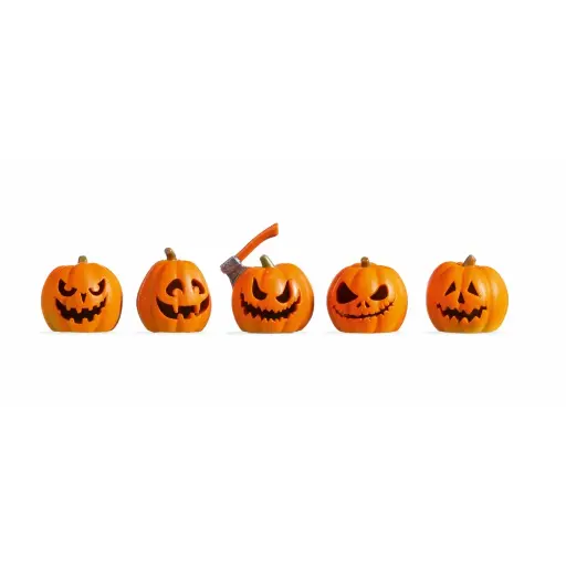[NO51210] Lot de 5 Citrouilles Illuminées - Noch 51210 - HO 1/87