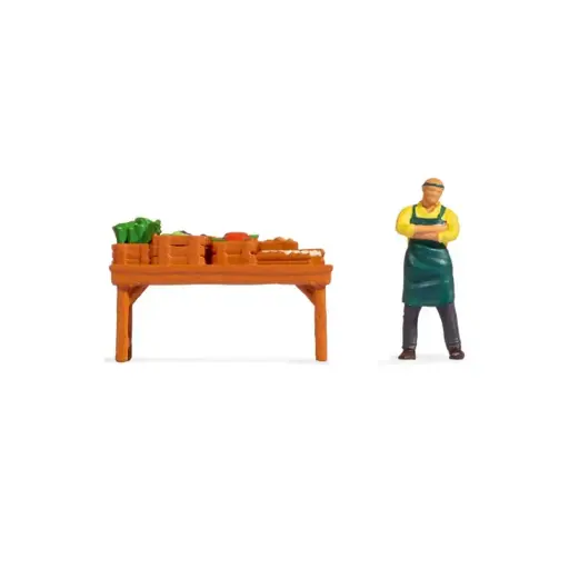 [NO16500] Scène stand de légumes - Noch 16500 - HO : 1/87