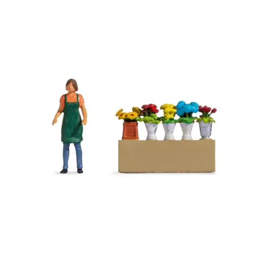 [NO16502] Scène stand de fleurs - Noch 16502 - HO : 1/87
