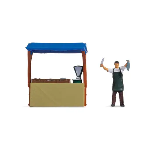 [NO16503] Scène stand de poissons - Noch 16503 - HO : 1/87