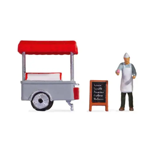 [NO16504] Scène stand de crème glacée - Noch 16504 - HO : 1/87
