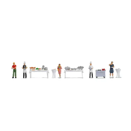 [NO16276] Lot de 5 Personnages - Buffet - Noch 16276 - HO : 1/87