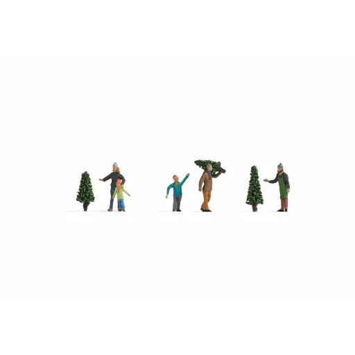[NO36927] Vendeur et acheteurs de sapins de Noël - Noch 36927 - Echelle N 1/160
